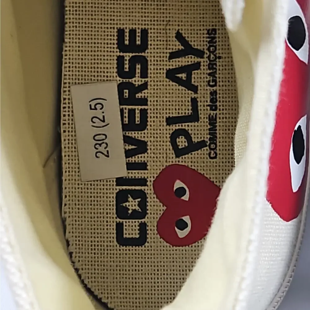 Unisex M4 W6 Chuck 70 High Milk White CDG Heart Sneakers by Converse